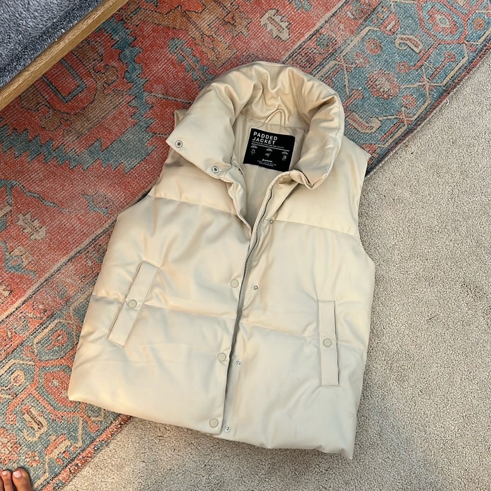 ASOS leather cream vest - it’s huge on me but says it’s a small